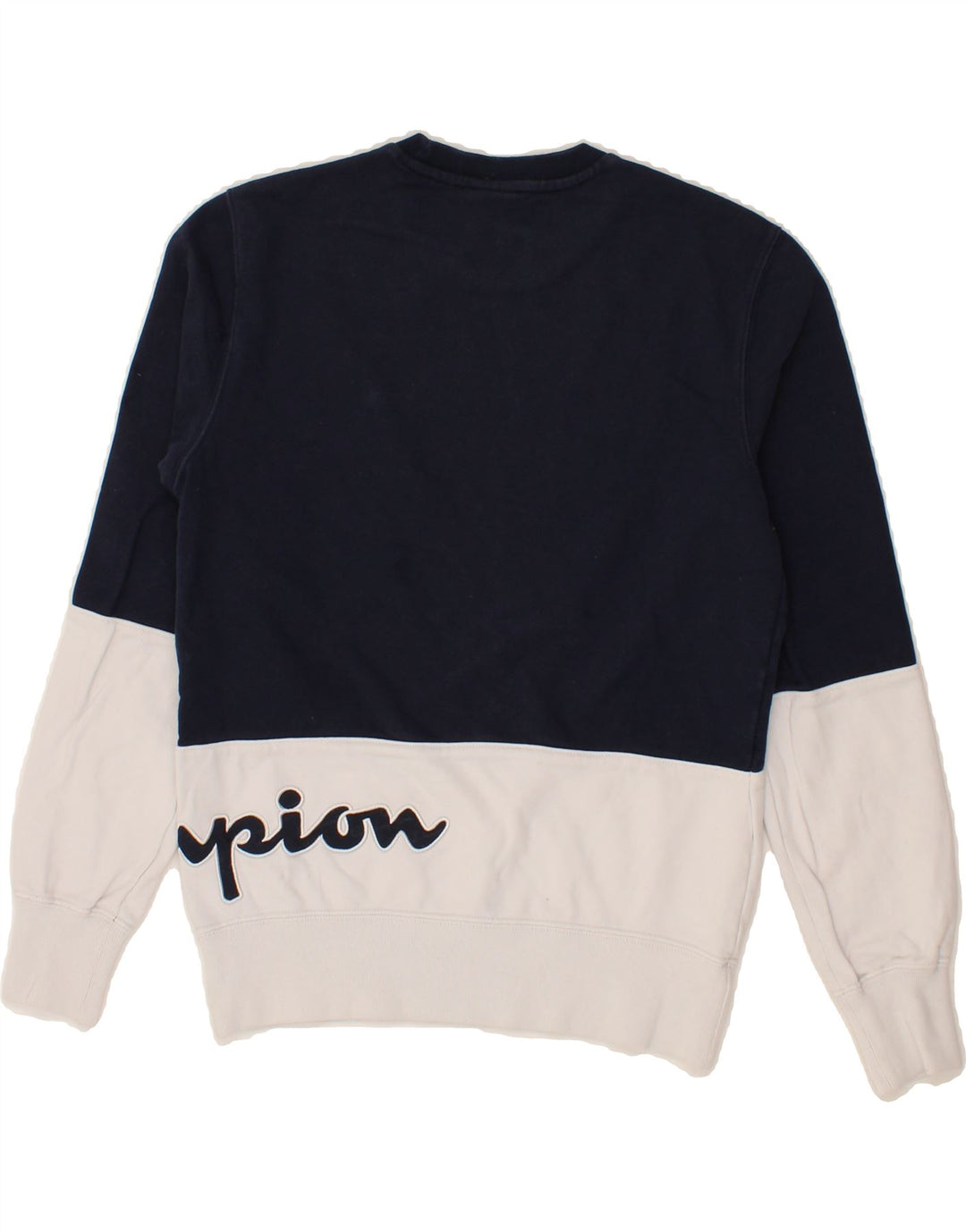 CHAMPION Womens Graphic Sweatshirt Jumper UK 10 Small Navy Blue Vintage Champion and Second-Hand Champion from Messina Hembry 