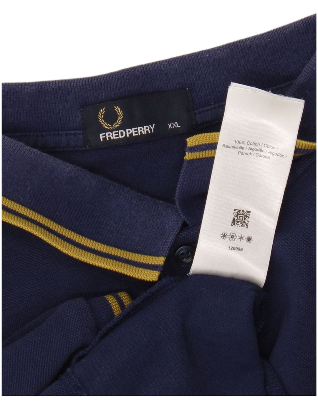 Fred Perry Herren Poloshirt 2XL Marineblau Baumwolle