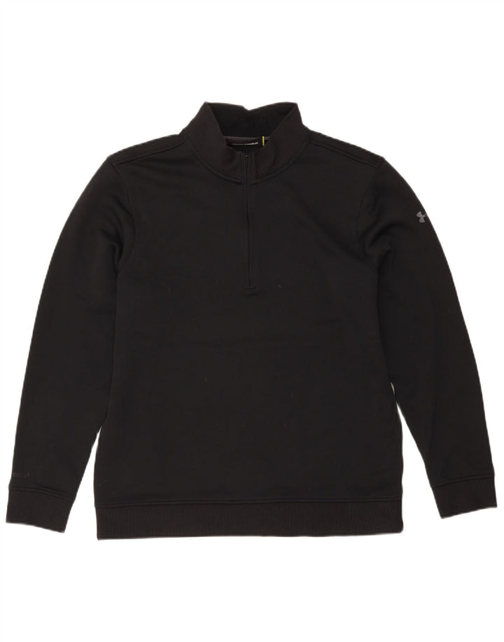 Under Armour Herren-Sweatshirt mit Reißverschluss am Hals, Mittelschwarzes Polyester