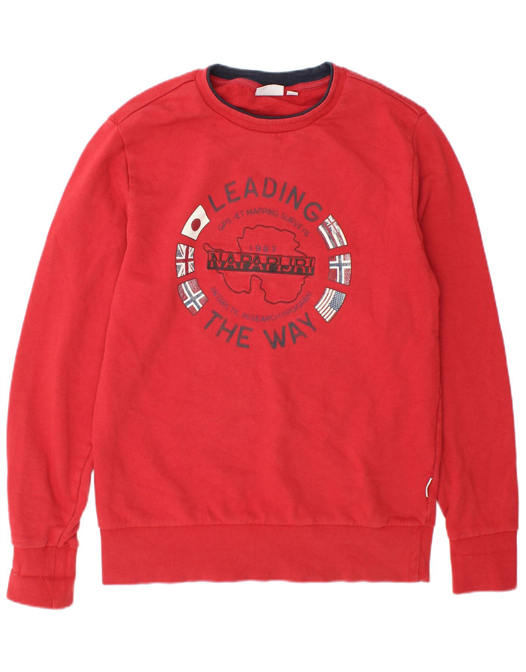 Napapijri Herren-Sweatshirt mit Grafik, mittelrote Baumwolle