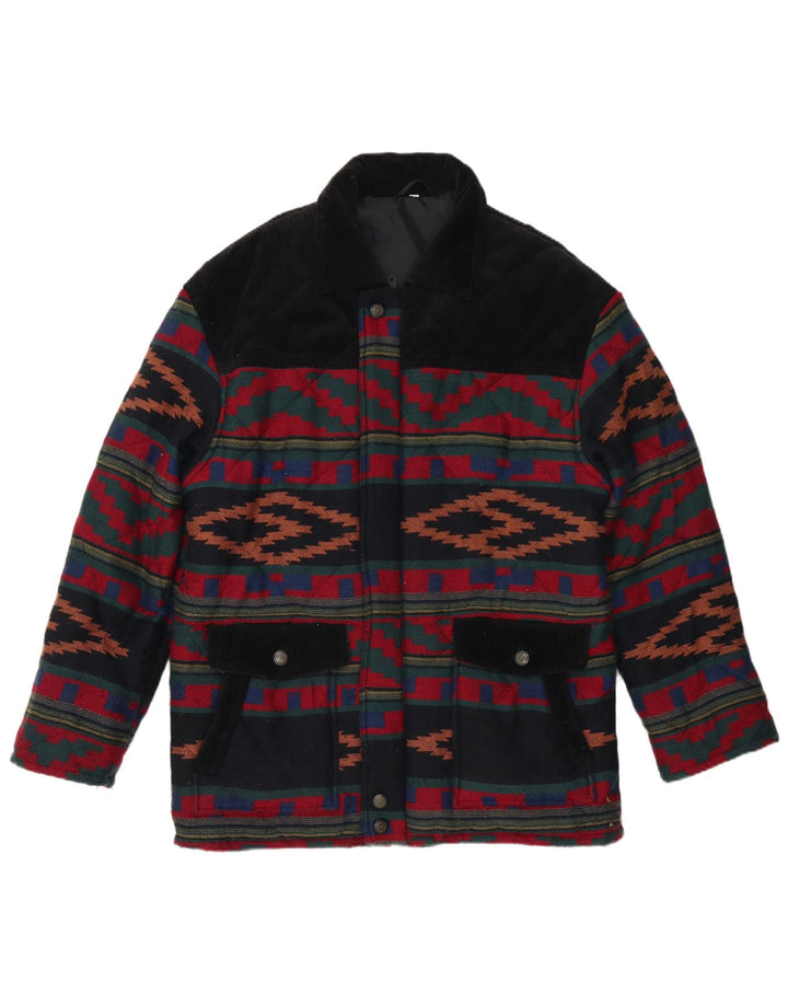 VINTAGE Steppjacke für Herren, UK 40, groß, mehrfarbig, geometrisch