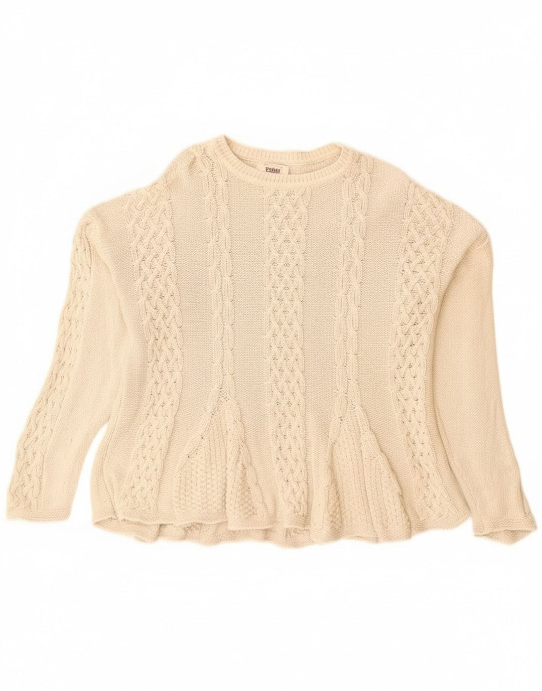 Sisley Damen Relaxed Elegance Rundhalspullover Pullover UK 14 Mittelbeige