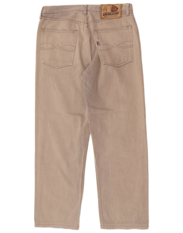 Americanino Herren Straight Jeans W34 L29 Graue Baumwolle