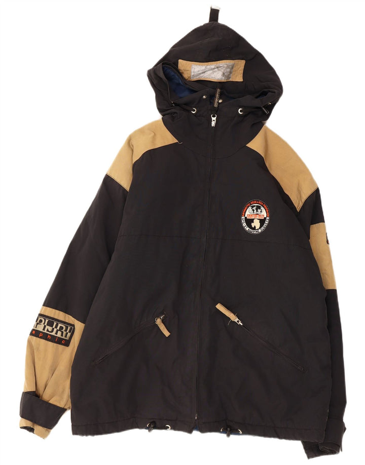 NAPAPIJRI Herren-Windbreaker-Jacke mit Grafik, UK 38, mittleres Marineblau