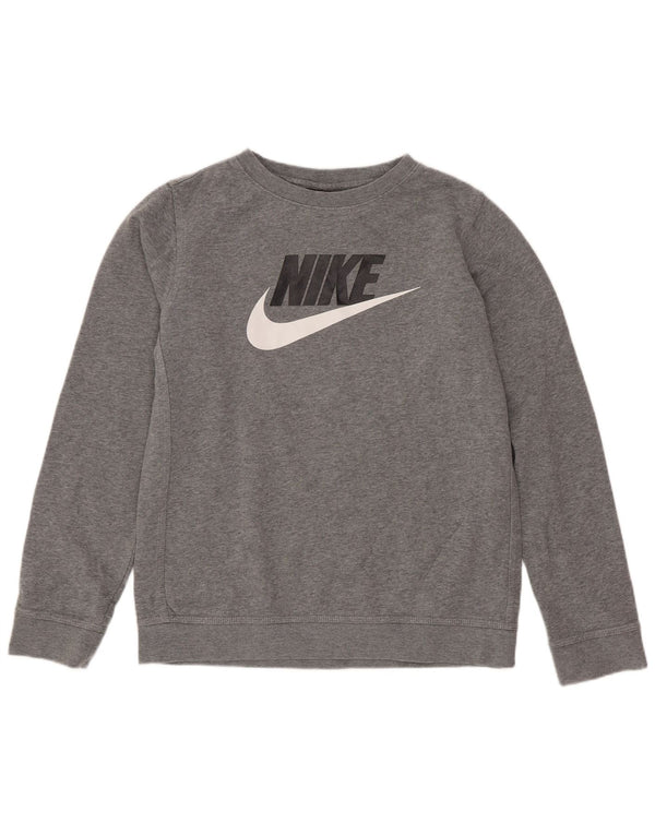 Nike Jungen Grafik-T-Shirt-Oberteil, 12–13 Jahre, groß, grau gefleckt, Sport