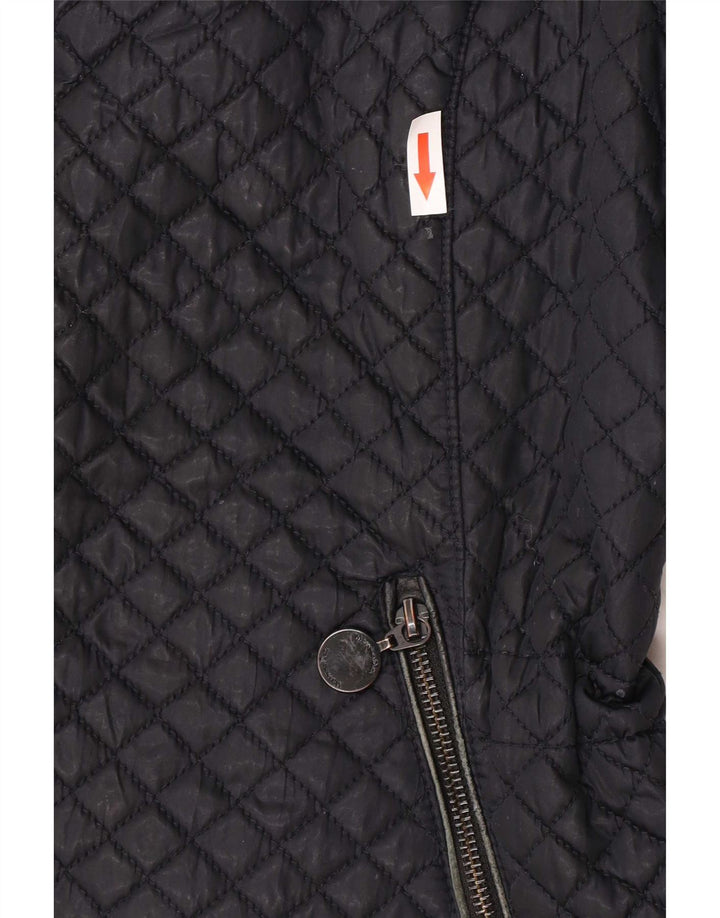 Massimo Dutti Damen Steppweste UK 18 XL Schwarz Polyester