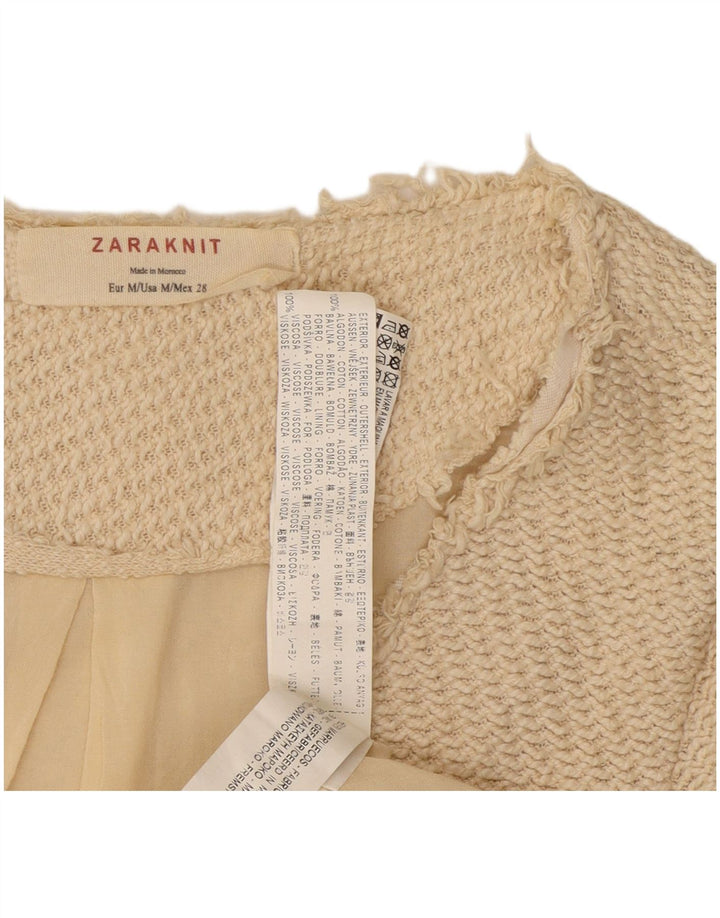 Offene Blazerjacke für Damen von Zara, UK 12, mittelbeige Baumwolle