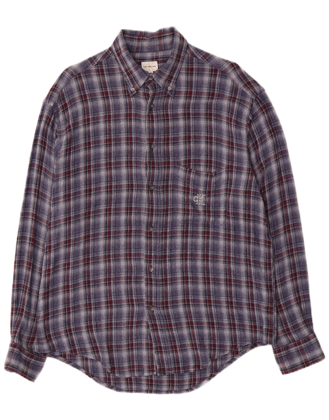 Calvin Klein Jeans Herren-Flanellhemd, groß, blau kariert