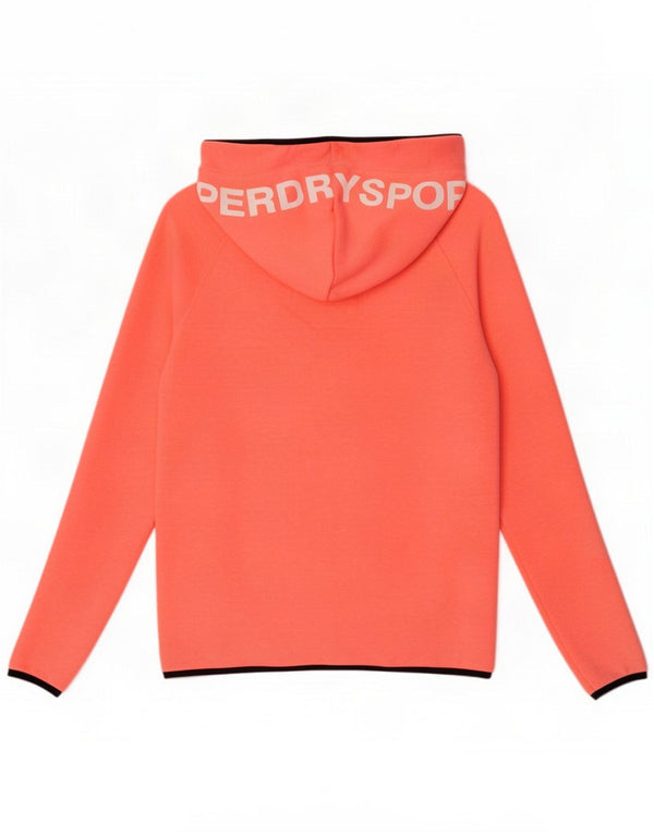 Superdry Womens Graphic Hoodie Pullover UK 10 Small Pink Polyester