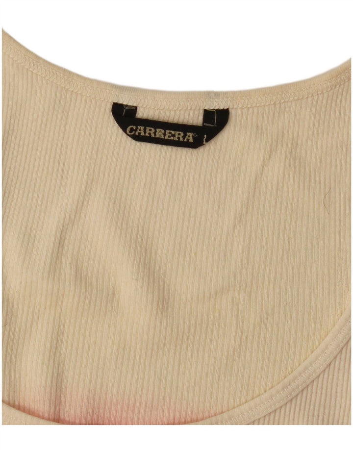 CARRERA Womens Graphic Vest Top UK 14 Large Pink Colourblock Vintage Carrera and Second-Hand Carrera from Messina Hembry 