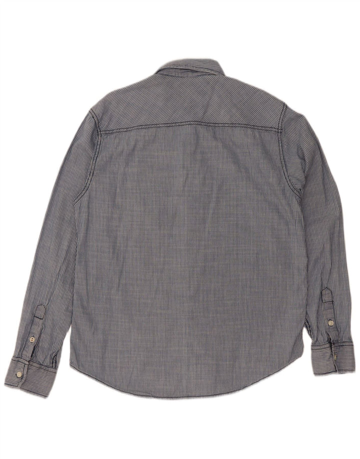 Tommy Hilfiger Herrenhemd Mittelblaue Nadelstreifen-Baumwolle
