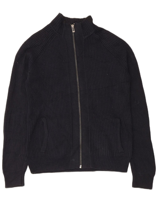Calvin Klein Herren-Cardigan mit durchgehendem Reißverschluss, mittlere marineblaue Baumwolle