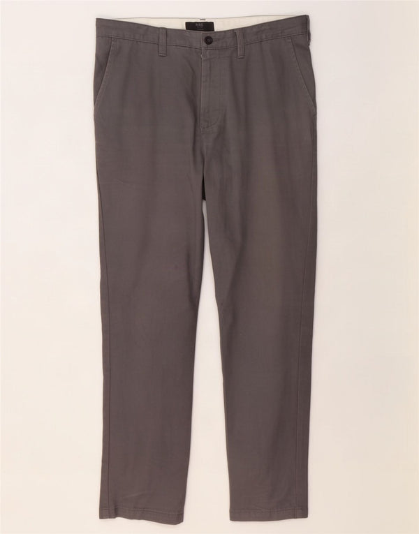 Marks & Spencer Herren Tapered Chinohose W32 L29 Graue Baumwolle