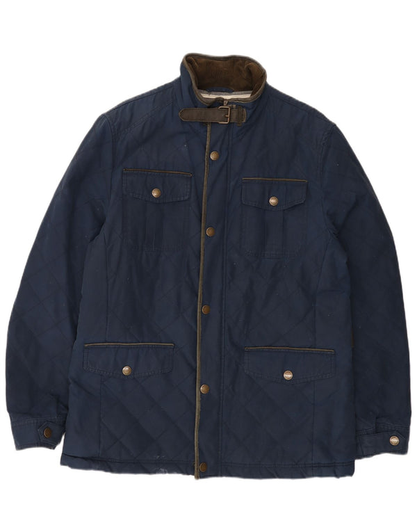 Crew Clothing Herren-Steppjacke, UK 40, Größe L, Marineblau, Baumwolle