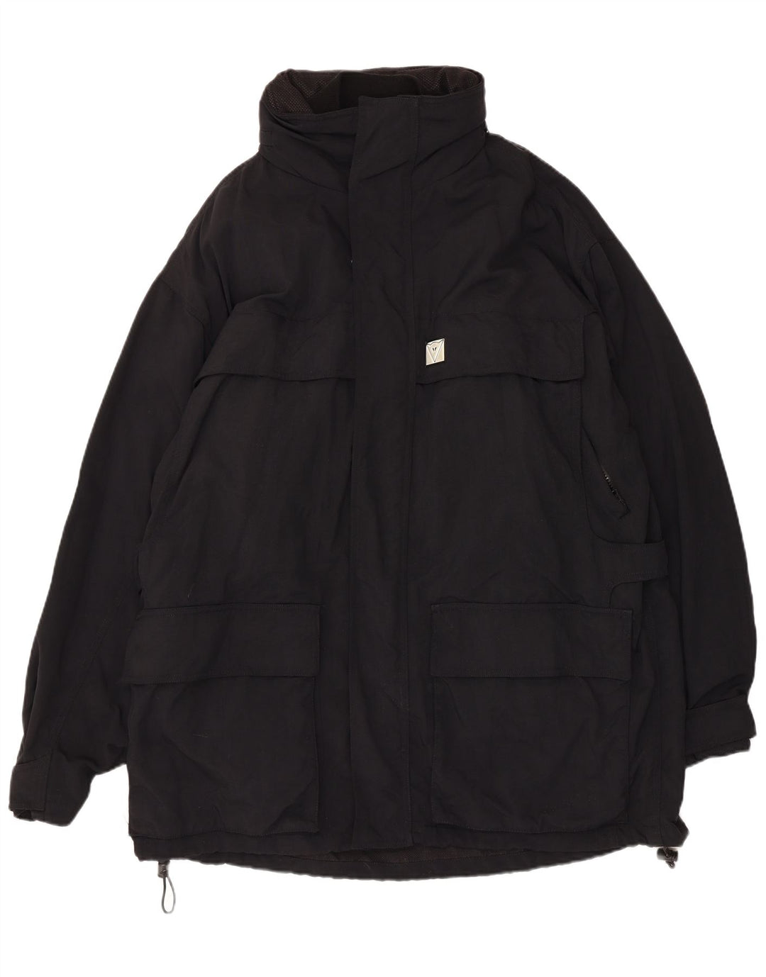 Vintage Herren Utility Jacke IT 54 2XL Schwarz Nylon