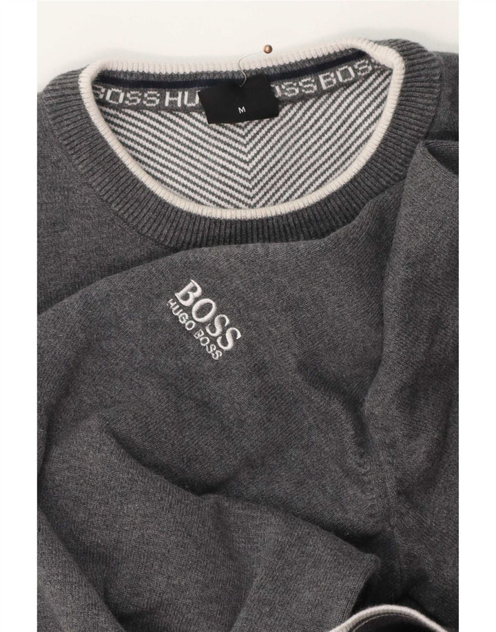 Hugo Boss Herren-Pullover mit Rundhalsausschnitt, Mittelgrau