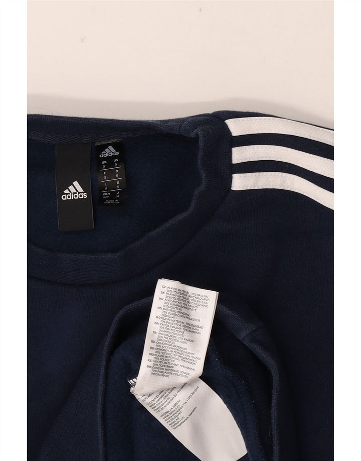 Adidas Herren Sweatshirt Pullover Small Marineblau Baumwolle