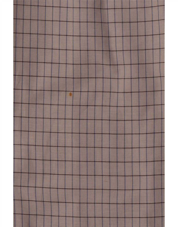 ERMENEGILDO ZEGNA Herrenhemd Größe 41 16 Große cremefarbene Karo-Baumwolle