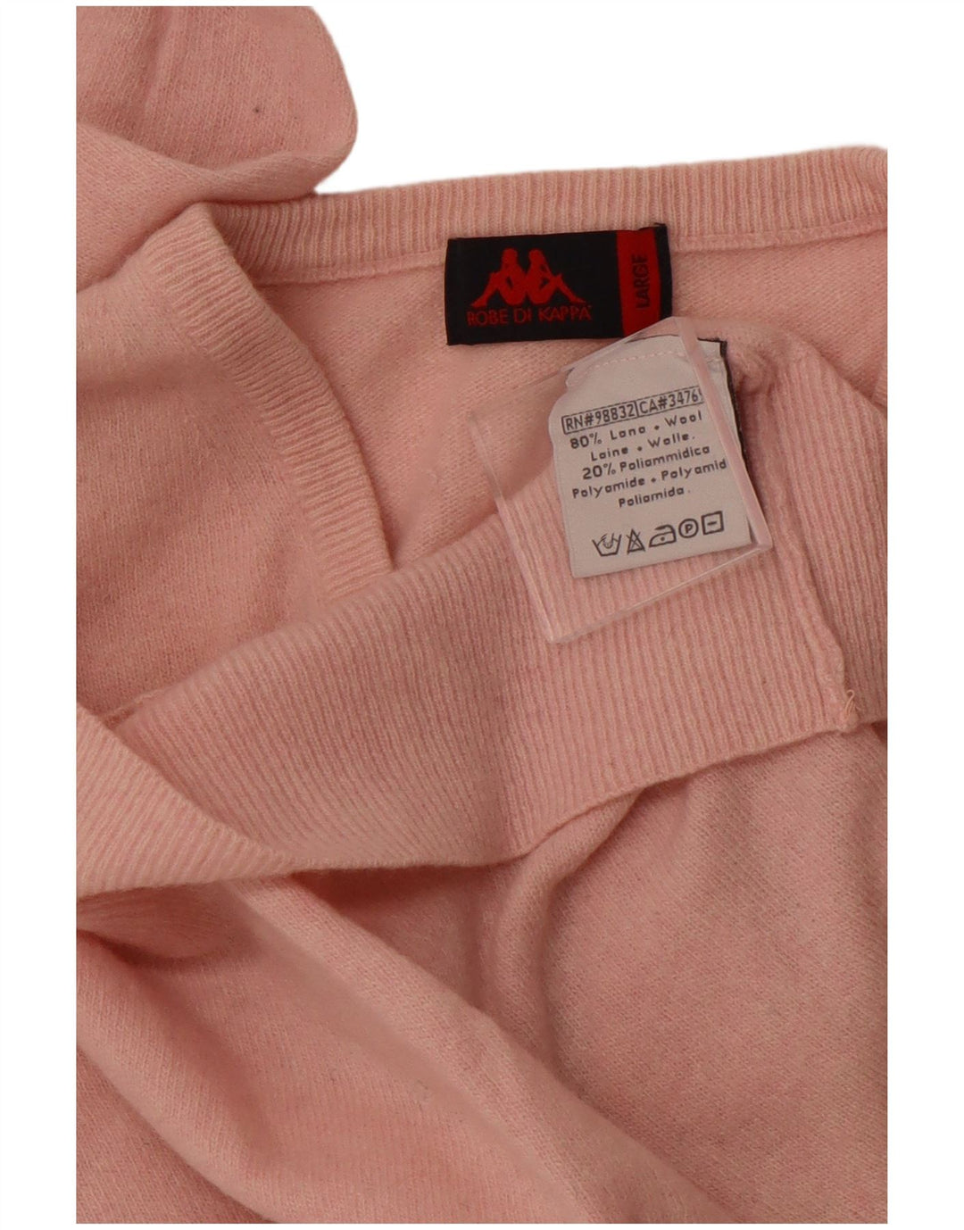KAPPA Herren-Pullover mit V-Ausschnitt, große rosa Wolle