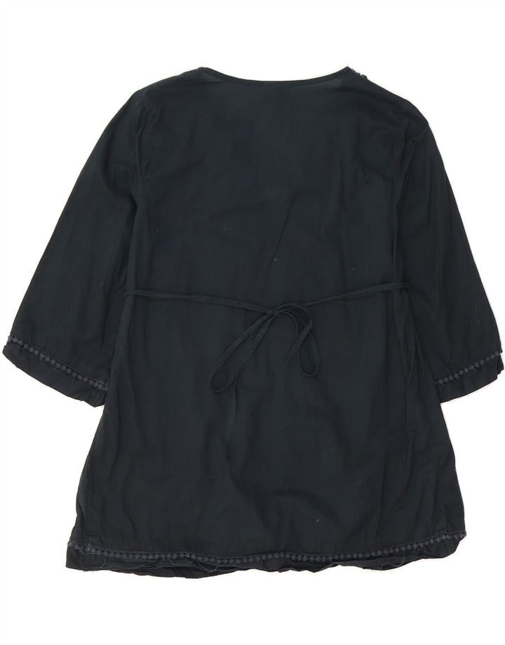 MOSSIMO Womens Long Sleeve Tunic Top UK 10 Small Black Cotton Vintage Mossimo and Second-Hand Mossimo from Messina Hembry 