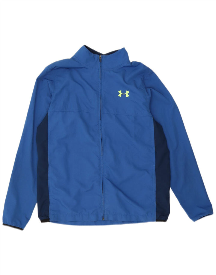 Under Armour Herren-Trainingsanzug-Top-Jacke, großes blaues Farbblock-Polyester