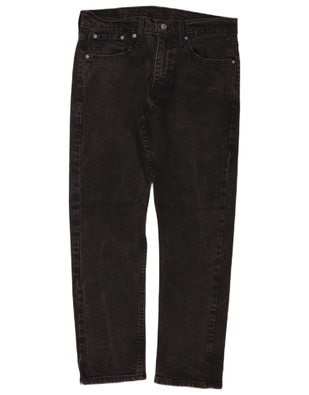 LEVI'S Herren 502 Tapered Jeans W32 L30 Schwarze Baumwolle