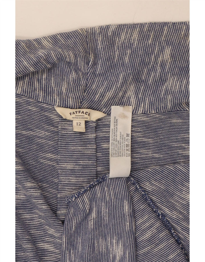 FAT FACE Womens Open Cardigan Sweater UK 12 Medium  Blue Flecked Cotton