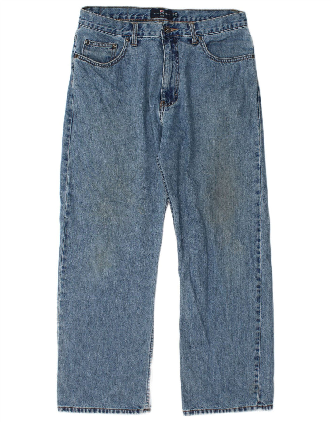 Marks & Spencer Herren Blue Harbor Straight Jeans W34 L29 Blaue Baumwolle
