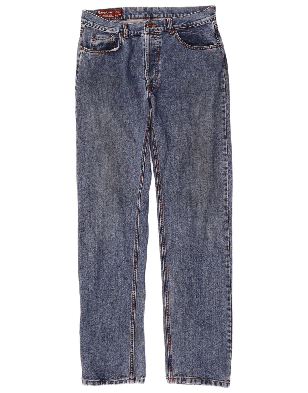 MARLBORO CLASSICS Herren Straight Jeans W33 L34 Blaue Baumwolle