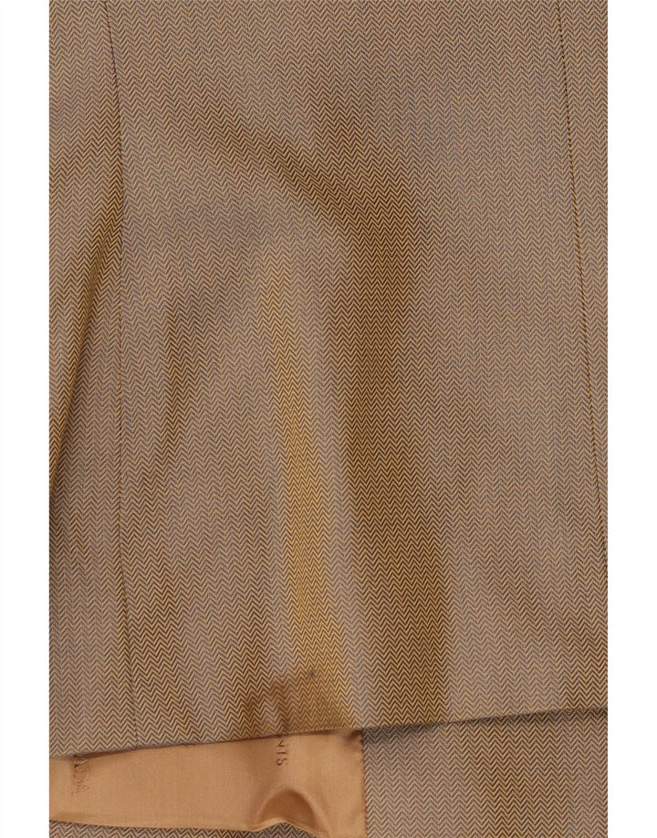 Escada Womens Elements Blazer Jacke UK 12 Mittelbeige Herringbone