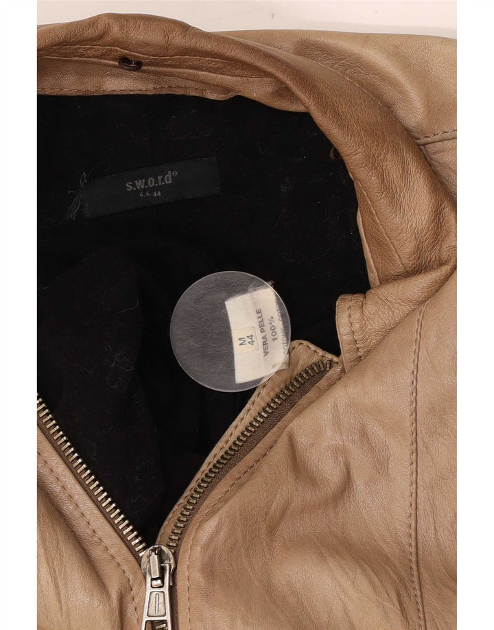 SCHWERT. 6.6.44 Damen-Lederjacke IT 44 Mittelbraunes Leder