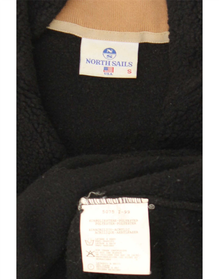 North Sails Herren-Fleecepullover mit Reißverschluss am Hals, Größe S, Schwarz, Polyester