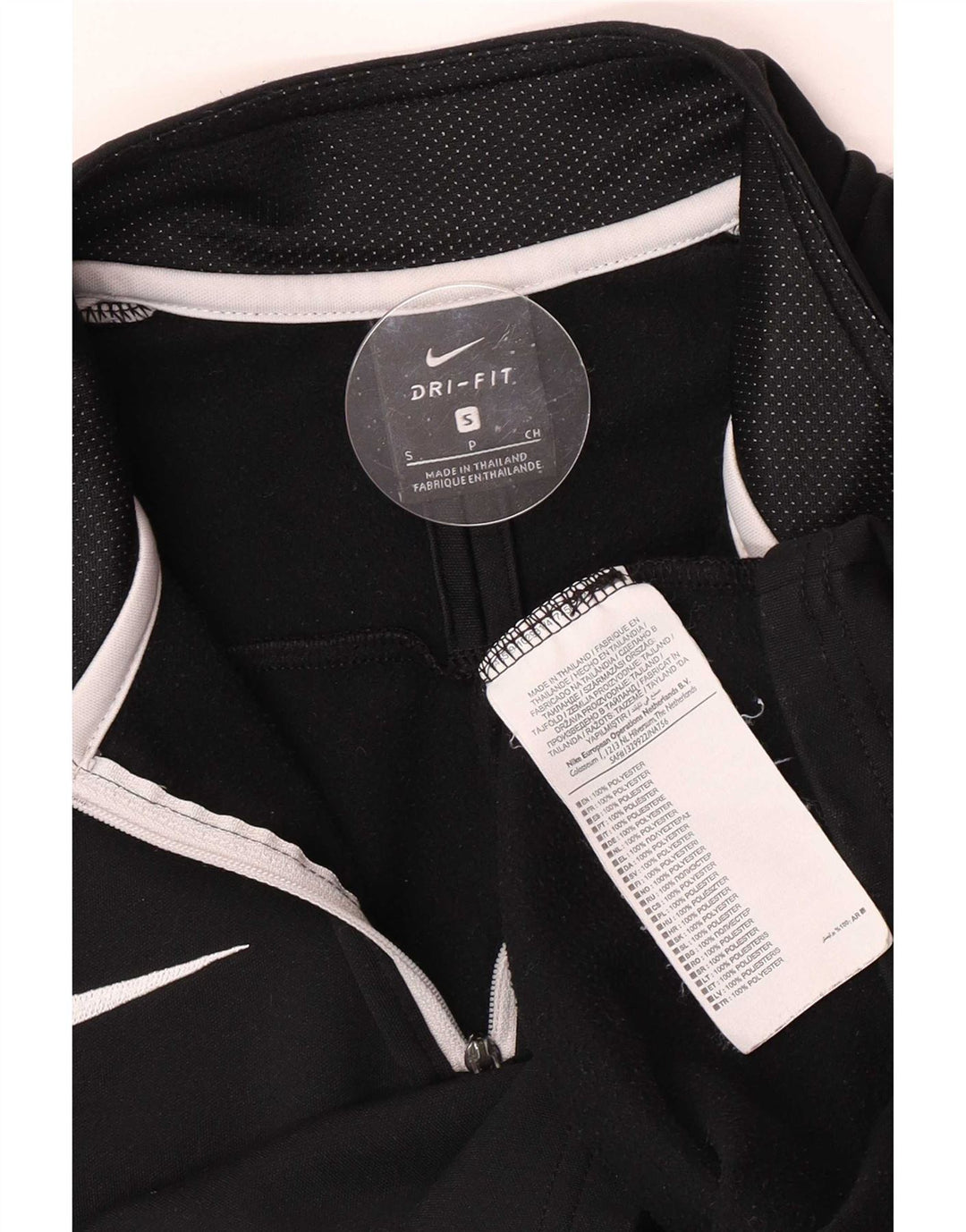 Nike Herren Dri Fit Pullover-Trainingsanzug mit Reißverschluss, Größe S, Schwarz, Farbblock