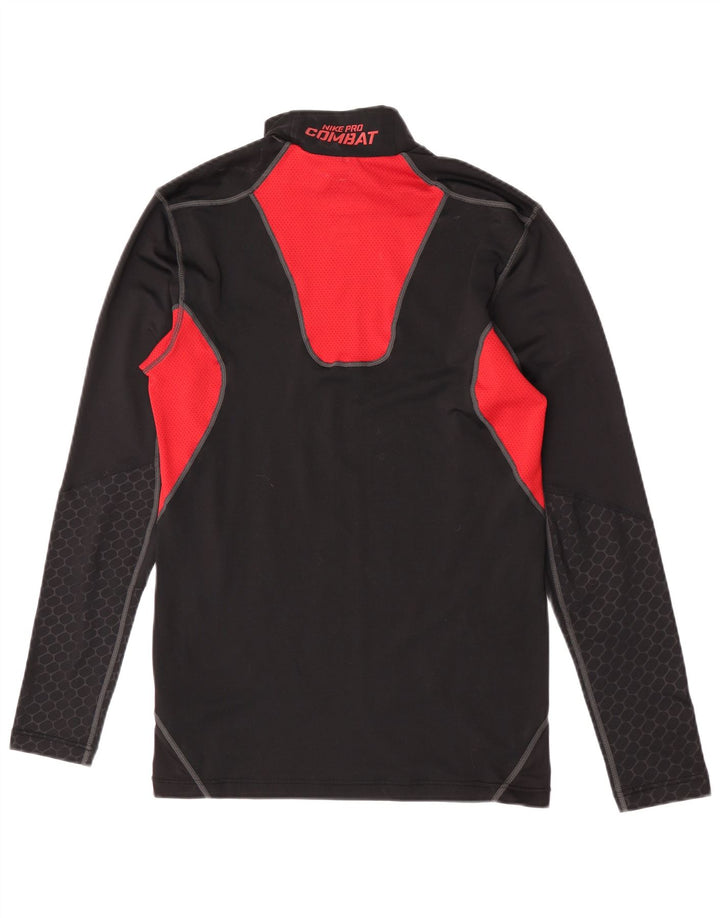 Nike Herren-Kompressionsoberteil, langärmlig, groß, schwarzes Farbblock-Polyester