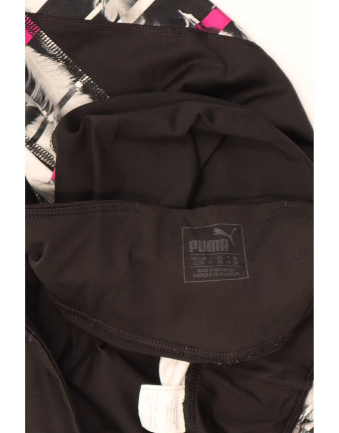 Puma Damen Leggings UK 18 XL Schwarz Geometrisch