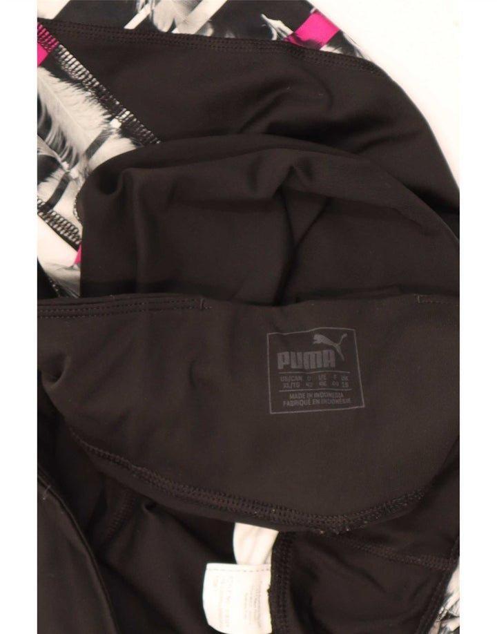 Puma Damen Leggings UK 18 XL Schwarz Geometrisch