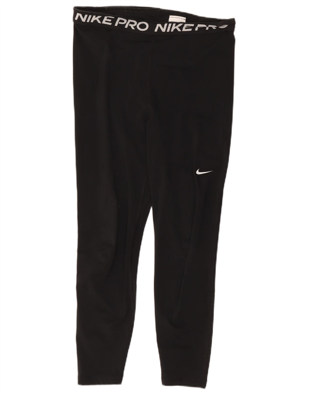 Nike Damen Dri Fit Crop Graphic Leggings UK 14 Large Schwarz Polyester