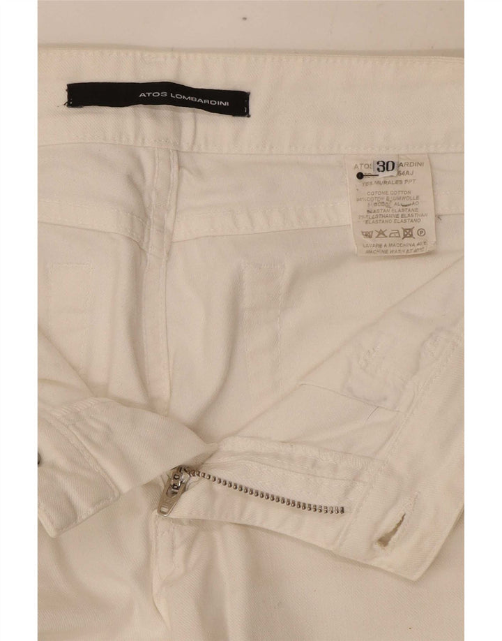 Atos Lombardini Damen Bootcut Jeans W30 L31 Weiße Baumwolle