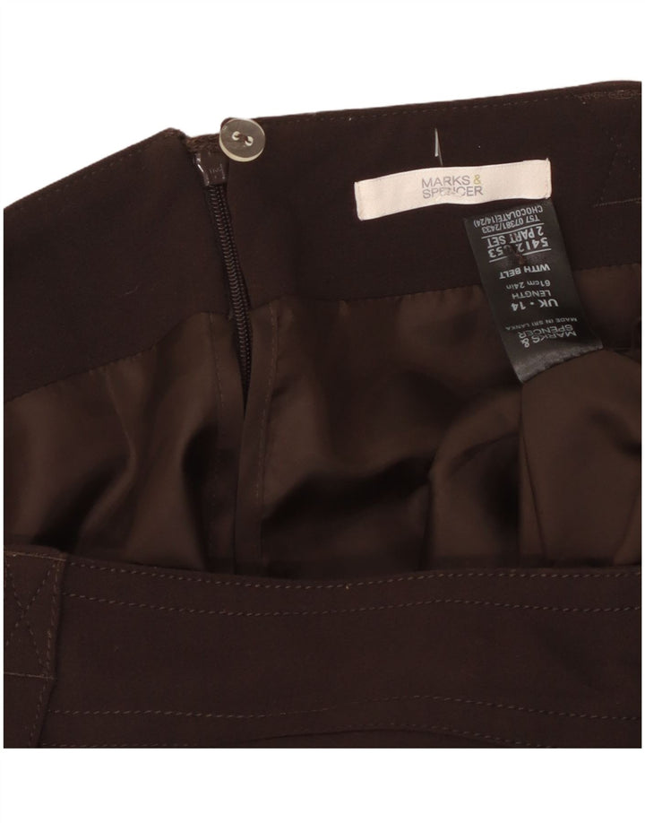 Marks & Spencer Damen A-Linienrock UK 14 Large W34 Braun Polyester