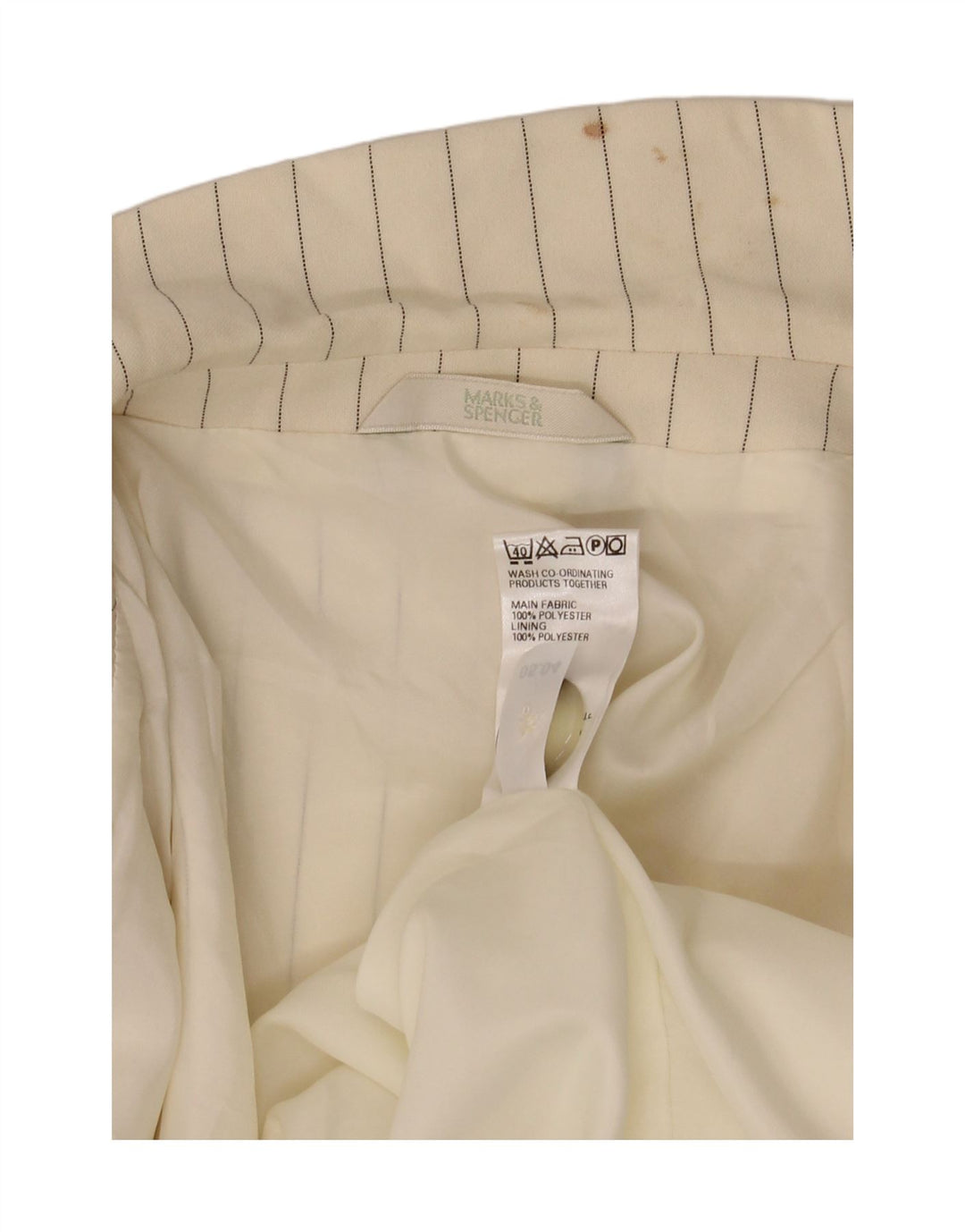 Marks & Spencer Damen 2-Knopf-Blazerjacke UK 20 2XL Weißer Nadelstreifen