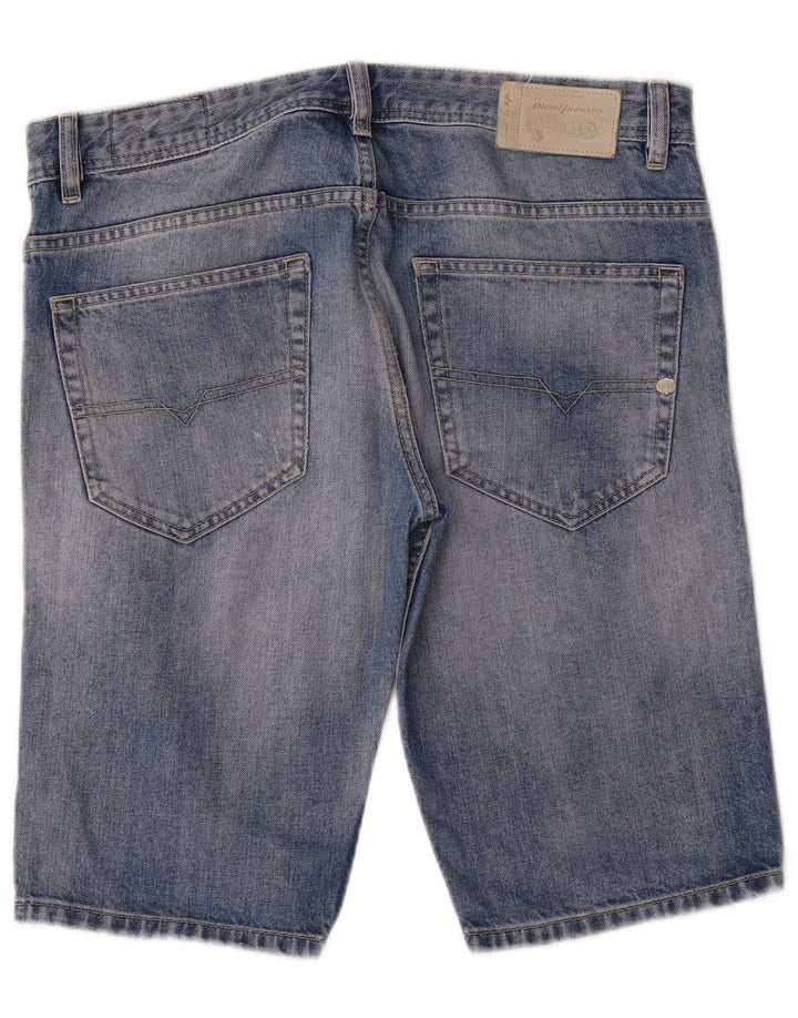 Diesel Herren Distressed Denim Shorts W32 Mittelblaue Baumwolle