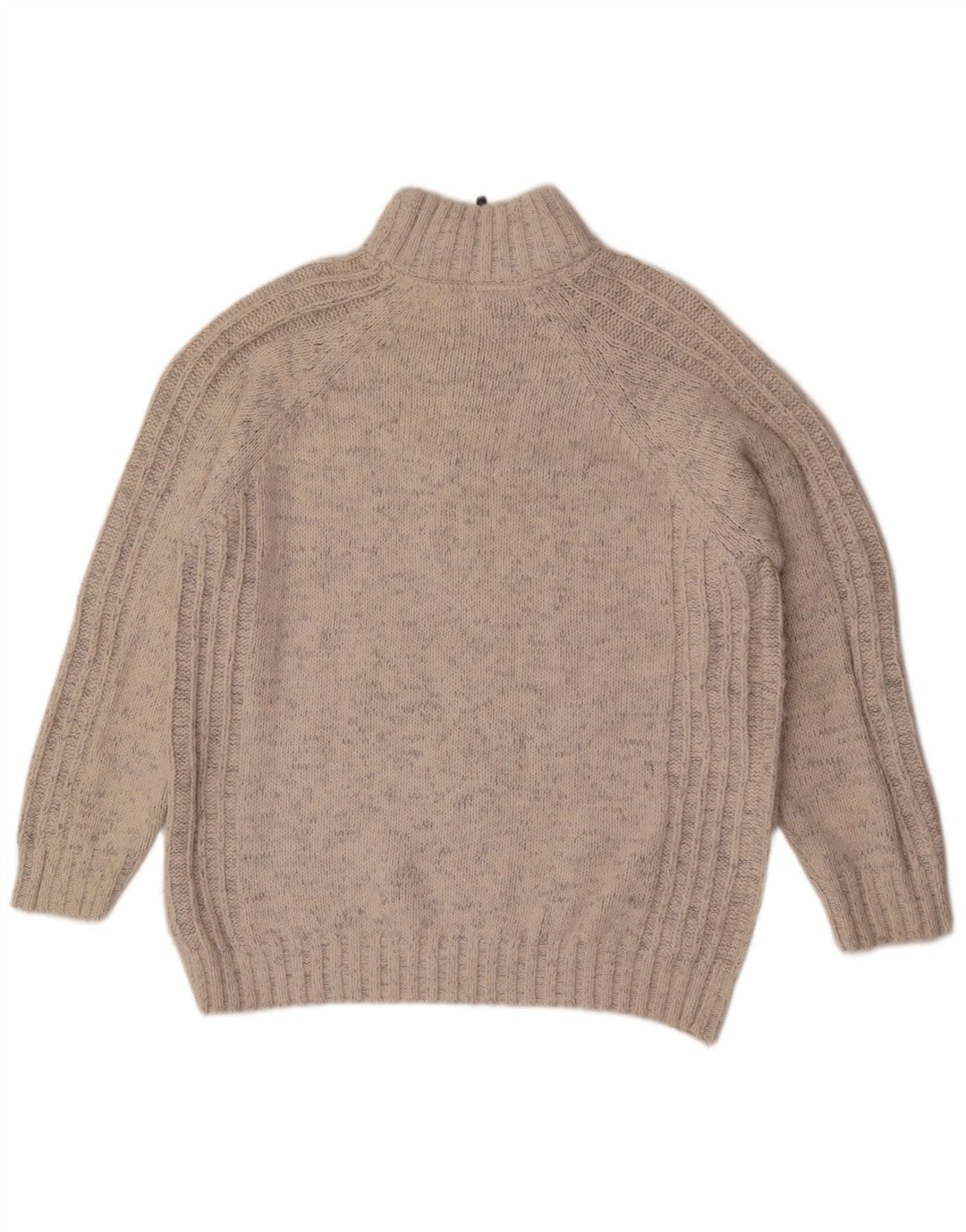 Marks & Spencer Herren-Pullover mit normaler Passform und Reißverschluss, XL, beige meliert