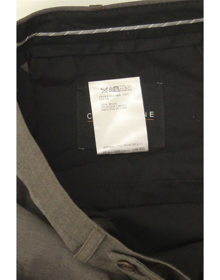 Gerade Herren-Anzughose von Marks & Spencer, W40, L30, grüne Wolle