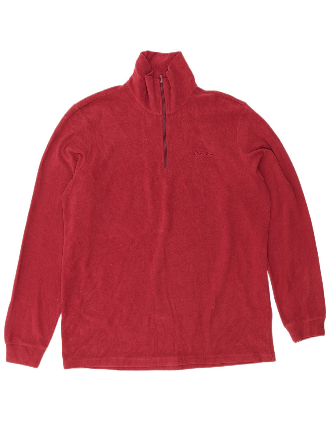 Lotto Herren-Fleecepullover mit Reißverschluss am Hals, mittelrotes Polyester
