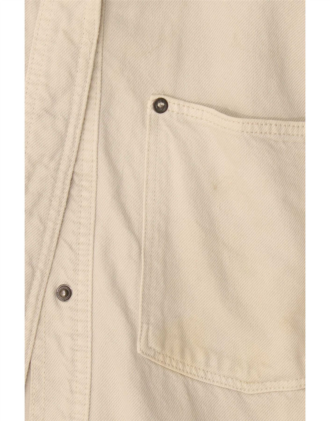 Übergroßes Jeanshemd von Zara für Damen, UK 10, Größe S, Beige, Baumwolle