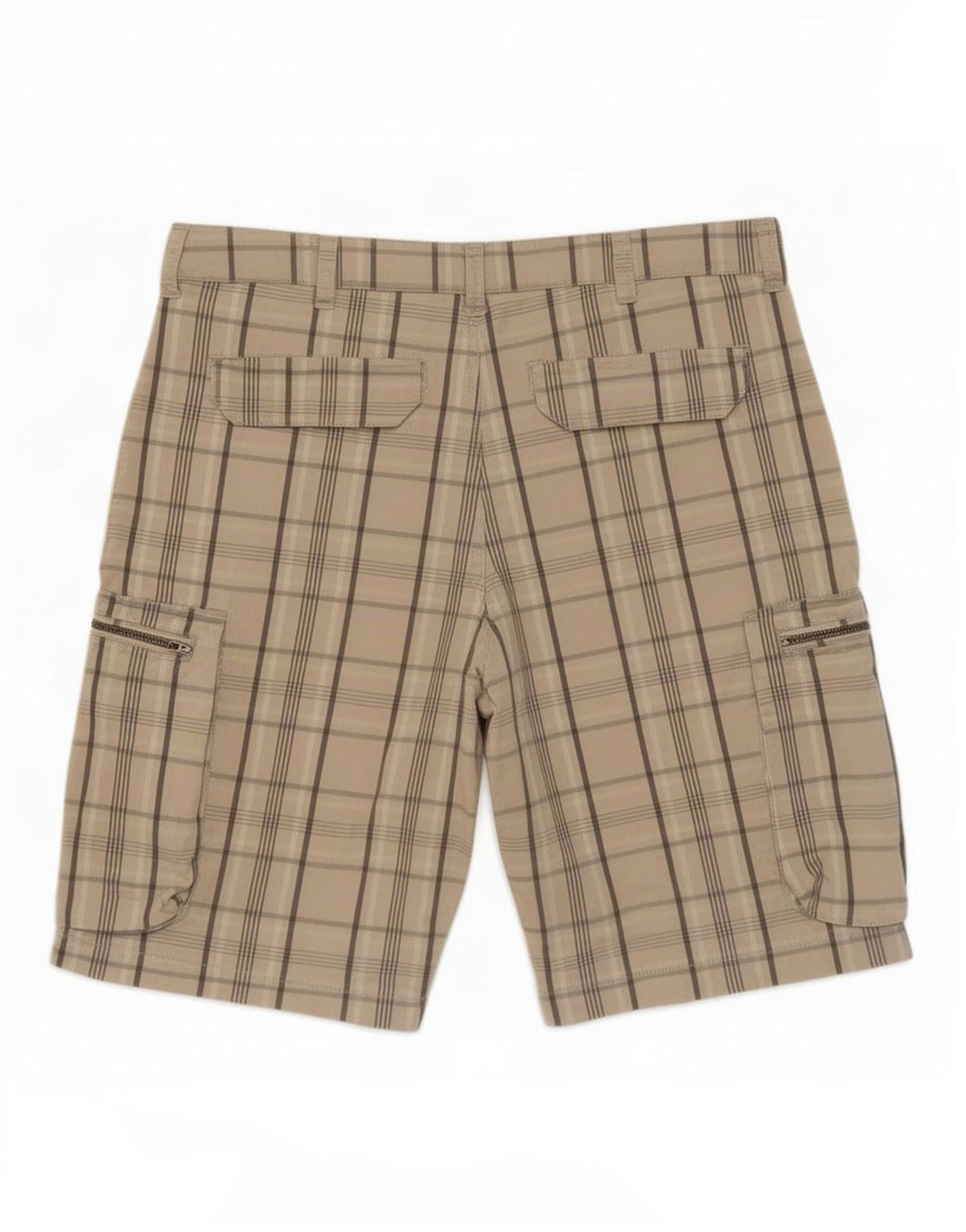 Nike Herren-Cargoshorts Medium W30 Beige karierte Baumwolle