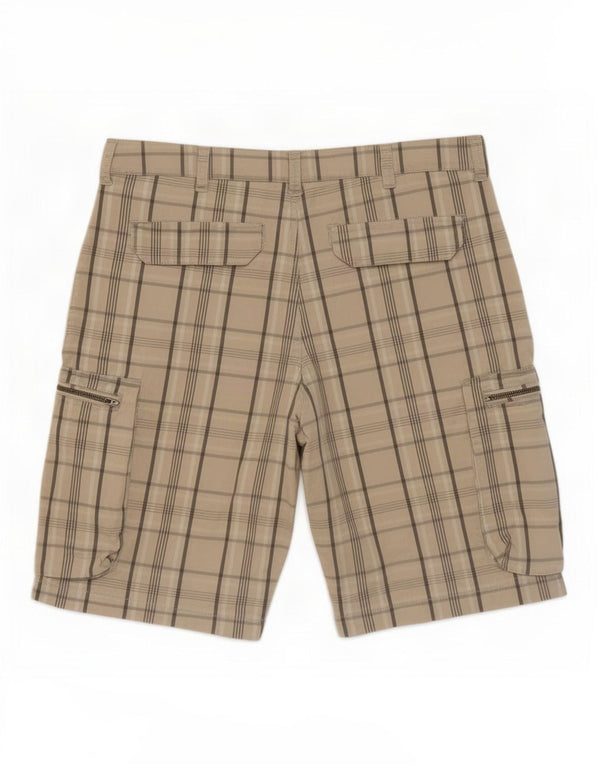 Nike Herren-Cargoshorts Medium W30 Beige karierte Baumwolle