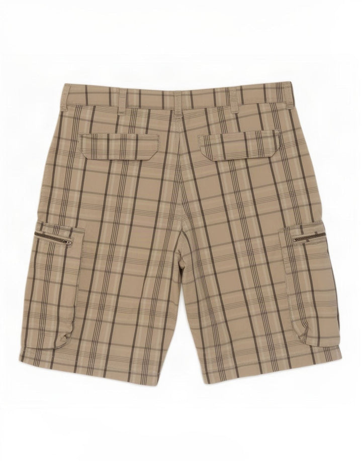 Nike Herren-Cargoshorts Medium W30 Beige karierte Baumwolle