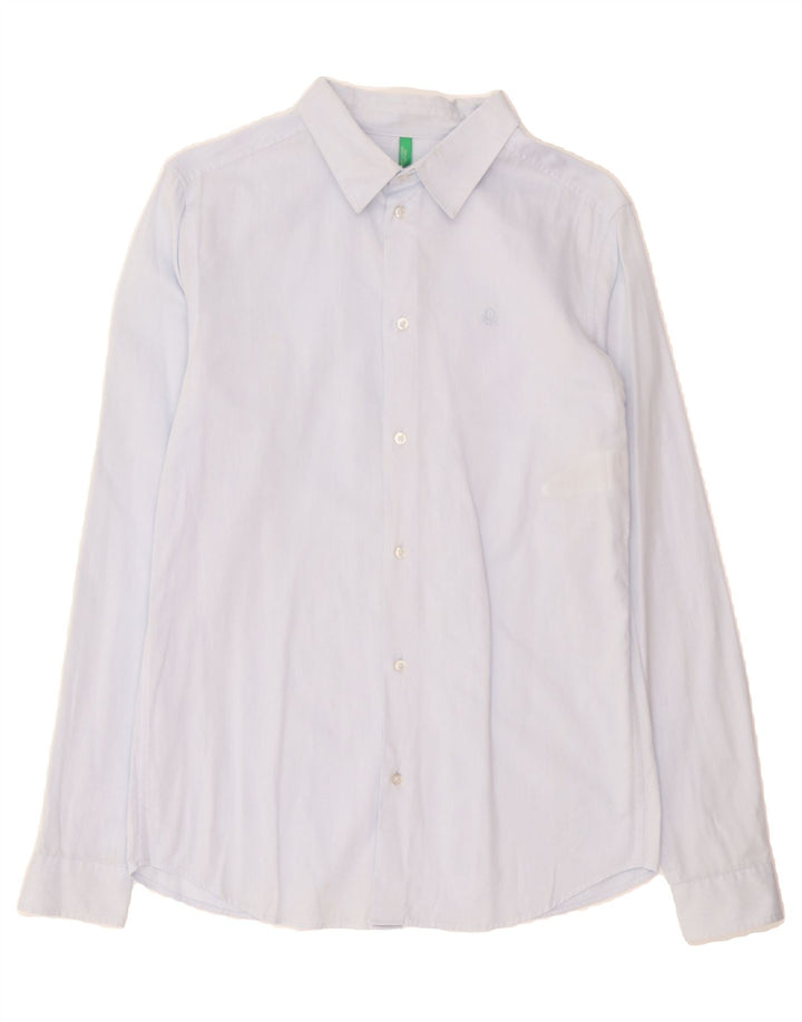 BENETTON Boys Shirt 13-14 Years 3XL Blue Cotton Classic Vintage Benetton and Second-Hand Benetton from Messina Hembry 