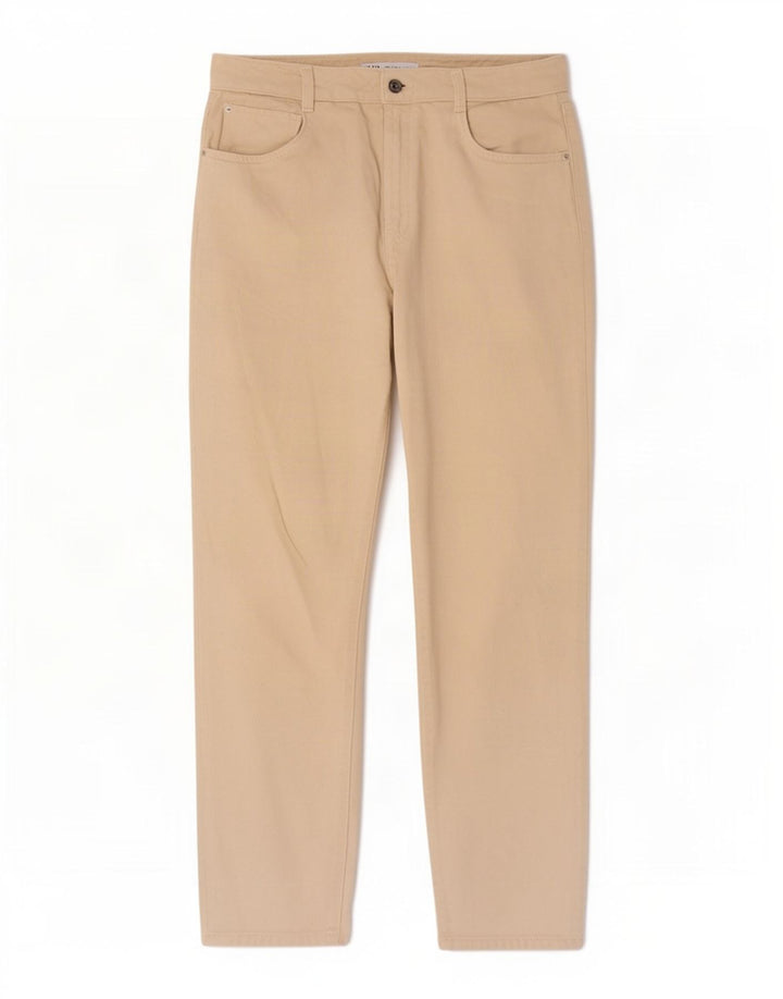 Zara Damen Tapered Jeans EU 40 Medium W30 L27 Beige Baumwolle